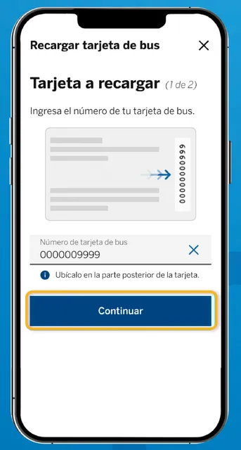 Paso 2: Coloca tu número de tarjeta de Metropolitano o Lima Pass.