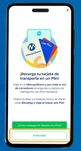Paso 1: Ingrese a PLIN desde tu app de Interbank.