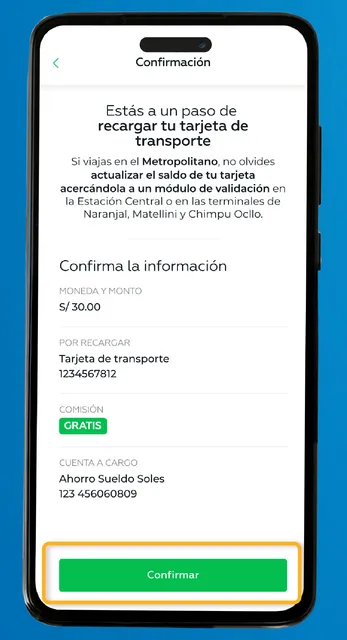 Paso 4: Confirma tu plineo.