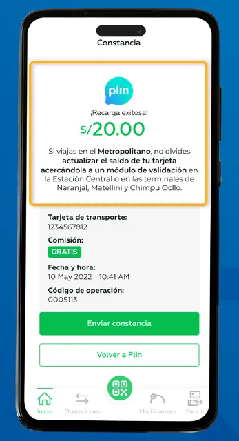 Paso 5: Luego de 15 minutos, activa tu recarga en los validadores del Metropolitano y corredores complementarios.